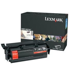 Genuine OEM Lexmark X651A21A Black Toner Printer Cartridge (7000 page yield)
