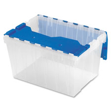 Storage Box, 12-Gallon, 15"x21-1/2"x12-1/2", Clear/Blue