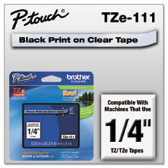Laminated Tape Cartridge, For EZ Models, 1/4", Black/Clear