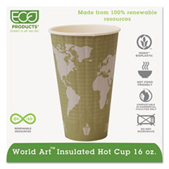 World Art Insulated Hot Cup, 16oz, 600/CT, Light Green