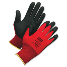 Safety Glove,Foamed PVC,Palm Coated,X-Large,Nylon,12/PR,Red
