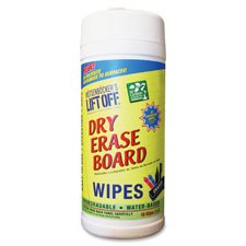 Dry Erase Board Cleaner Wipes, 7"x12", White