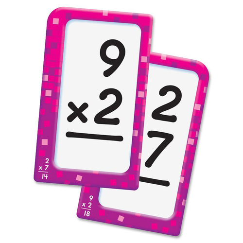 Multiplication Flash Cards, 3-1/8"x5-1/4", 56CDs, Multi