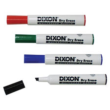 Dry-Erase Markers, Wedge Tip, 12/DZ, Black