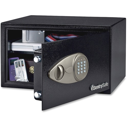 Electric Safe w/Lock, Shelf,16-9/10"x14-3/5"x8-9/10", BLK