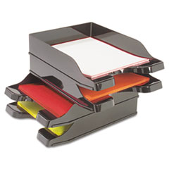 Multi-Directional Stacking Tray,10"x13-3/4"x2-1/2",2/ST,BK