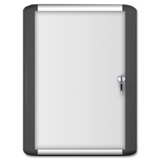 Dry-Erase Board,w/Lock/Key,3'x4',White Board/Aluminum Frame