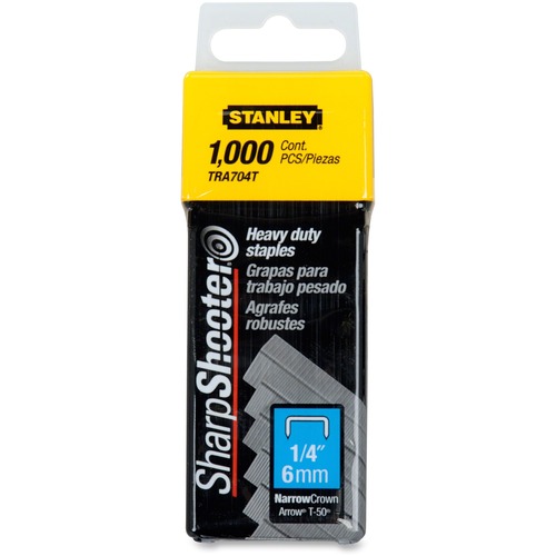 HD Staples, 1/4" Stanley Staples, 1000/BX, Silver