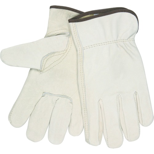 Driver Gloves, Leather, Medium, Cream