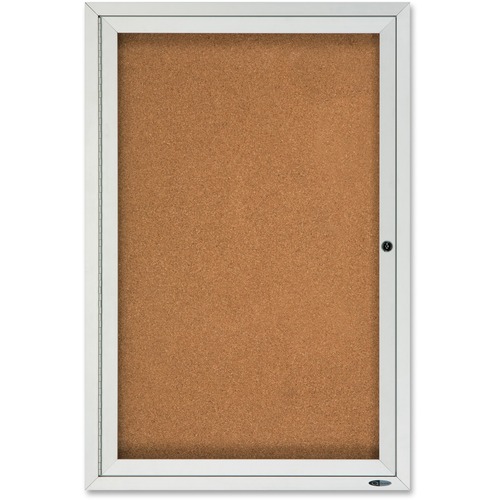 Enclosed Outdoor Bulletin Board,1-Door,2'x3',Aluminum Frame