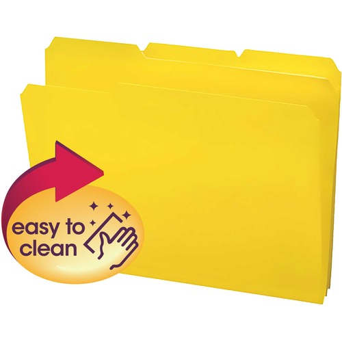 Inn Dura File Folders, 9" High Front, Letter Size, Yellow