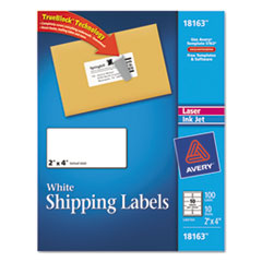 Shipping Labels,f/ Laser/Inkjet Printers,2"x4",10 SH/PK,WE
