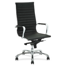 Modern Hi-Back Chair, 25"x26-3/4"x45", Black