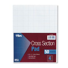 Cross Section Pad, 4SQ In, 50 Shts/PD, 8-1/2"x11", White