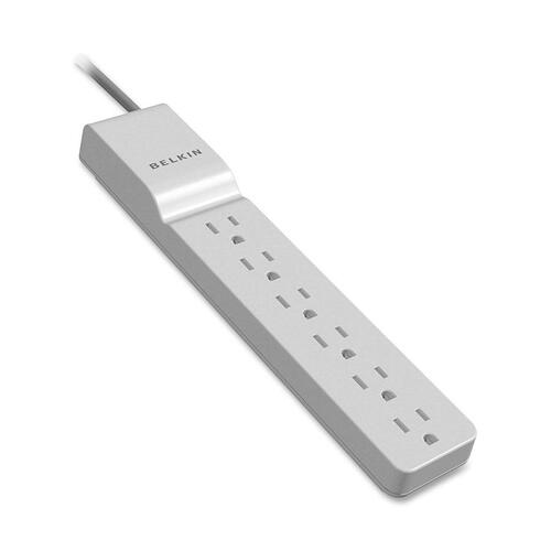 Surge Protector, 6 Outlet, 720 Joules, 4' Cord, Ivory