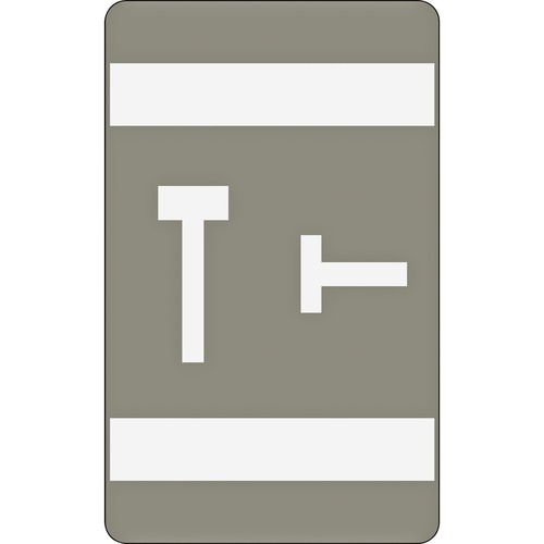Color Coded Label, "T", 100/PK, Gray