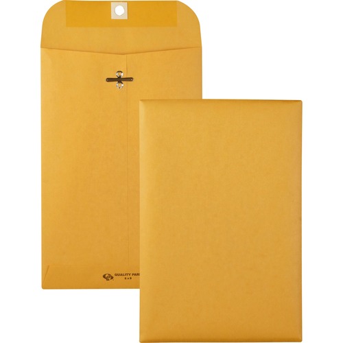 Gummed Clasp Envelope, 28Lb, 6"x9", 100/BX, Kraft