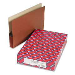 End Tab File Pockets, 3-1/2" Expansion, Legal, 10/BX, Red