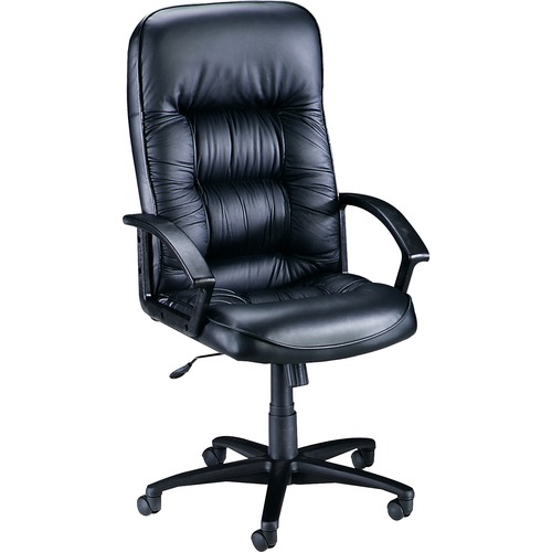 Executive Hi-Back Chair,25-3/4"x29-3/4"x45-1/2"-49",BK Lthr