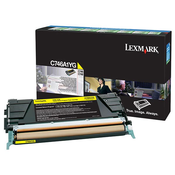 Genuine OEM Lexmark C746A4YG Government Yellow Return Program Toner (TAA Compliant Version of C746A1YG) (7000 Page Yield)