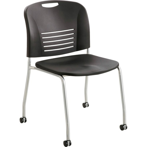 Stack Chairs, w/Casters, 22-1/2"x19-1/2"x32-1/2", 2/CT, BK