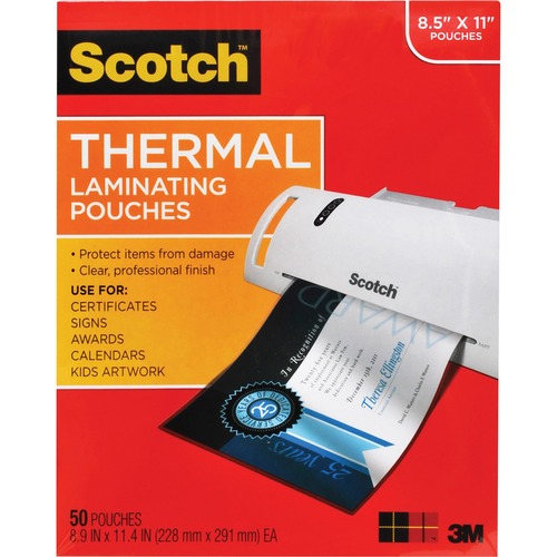 Laminating Pouch, Ltr, 11-1/2"x9", 50/PK, Clear