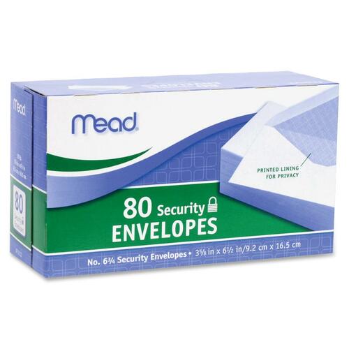 Security Envelopes, No. 6-3/4, 80/PK, White