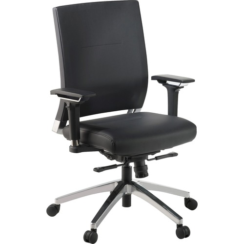 Executive Swivel Chair,28-1/2"x28-1/4"x43-1/2",Black Leather
