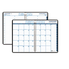 Daily/Monthly Planner, Ruled, Jan-Dec, 7"x10", Black Cover