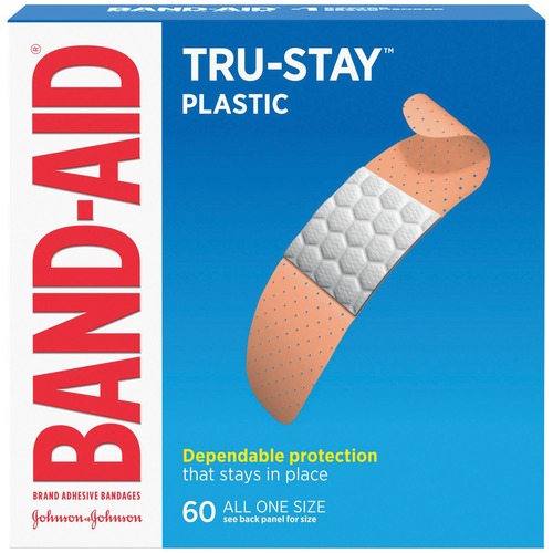 Adhesive Bandages, Plastic, All One Size, 3/4", 60/BX