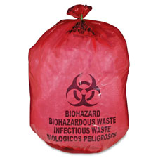 Biohazard Waste Bag,30-33 Gallon,31"x43",50/BX,Red