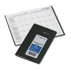 Pocket Monthly Planner,14 Month,2PPM,3-5/8"x6-3/16",Black