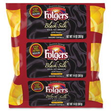 Folgers Filter Packs, Black Silk, 14oz., Black/Gold