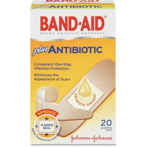 Antibiotic Bandages, Adhesive, 20/BX, Assorted