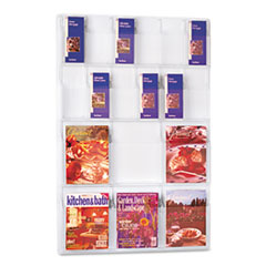 Display Rack, 6 Magazine/12 Pamphlet Pockets,30"x2"x45",CL