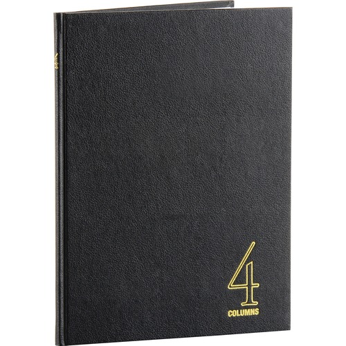 4 Column Book, 80 Pages, 9-1/4"x7", Black