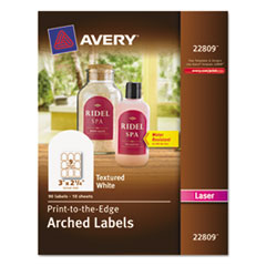 Arched Custom Labels, 3"x2-1/4", 90/PK, WE Textured