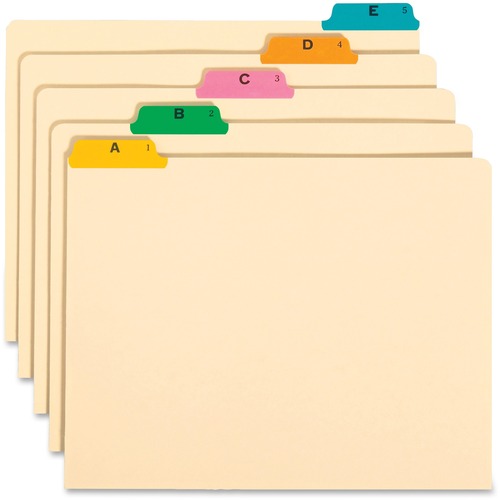 A-Z Index Files,AST Color 1/5 Poly Tab,Letter, 25/ST, Manila