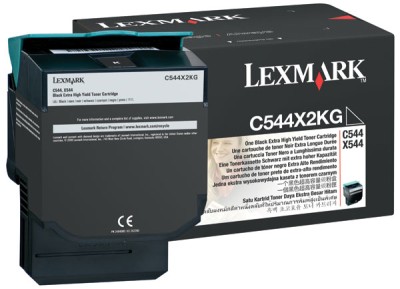 Genuine OEM Lexmark C544X2KG Extra Hi-Yield Black Toner Cartridge (6000 page yield)