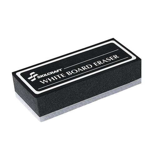 Whiteboard Eraser, Soft Pile, 5-1/4"x2-1/2"1-1/2", Black