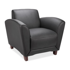Reception Chair, Bonded, 36"x34-1/2"x31-1/4", Black Leather