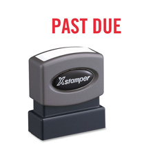 Past Due Ink Stamp, 1/2"x1-5/8", Red Ink