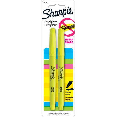 Highlighter, Chisel Point, Nontoxic, 2/PK, Yellow