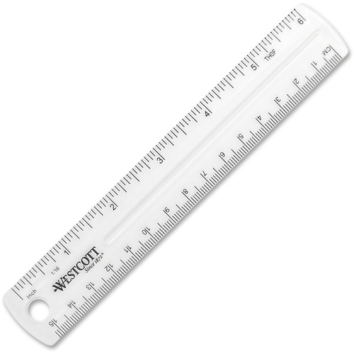 Plastic Ruler, 6" Long, Clear