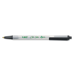 Retractable Ball Pens, Medium Point, 1DZ, CL Barrel/BK Ink