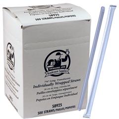 Individually Wrapped Straws, 7-3/4", 500/BX, Translucent