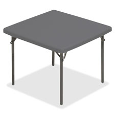 Square Folding Table, 37"x37", Charcoal