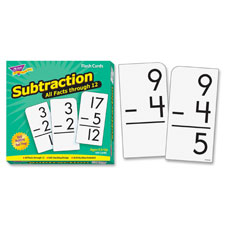 Flash Card, Subtraction, 3"Wx6"H, 169 CD/BX, MI