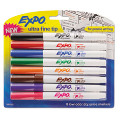 Dry Erase Markers, Ultra Fine, Nontoxic,8/PK, Ast