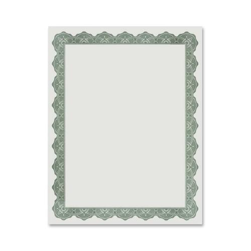 Blank Certificates, 11"x8-1/2", 25/PK, Gld Seal/Optima Green